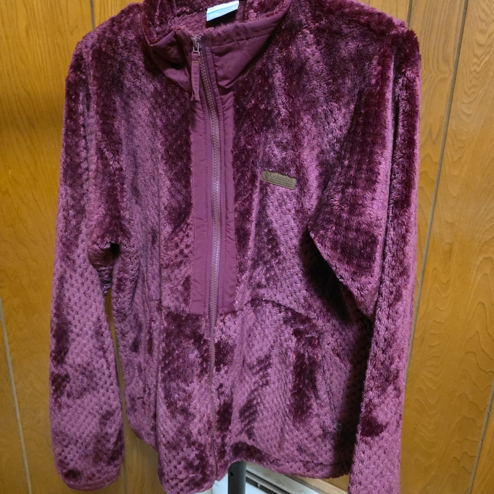 Women's Plush Burgundy Jacket